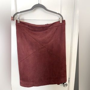 Maroon, Suede Skirt